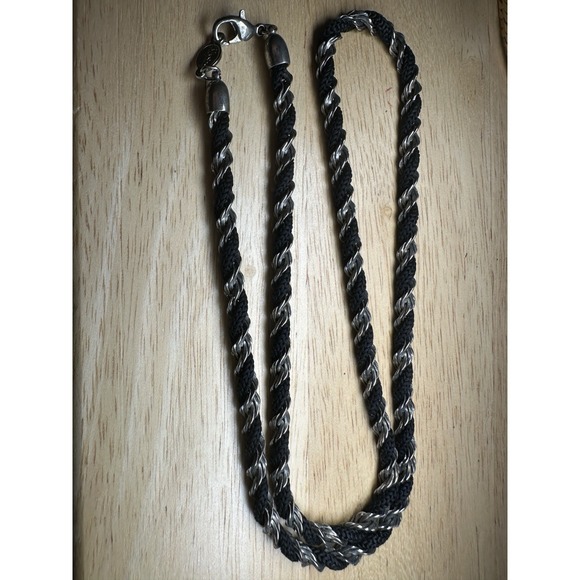 Napier Jewelry - Vintage Napier 'All Going According‎ to Plan' Twist Chain Silver Tone & Black